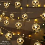 Ayieyill Halloween Skull String Lights 15ft 30 LED Halloween Lights Halloween Decorations Indoor Outdoor